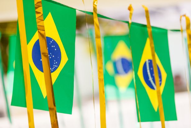 Evento esportivo bandeiras do Brasil